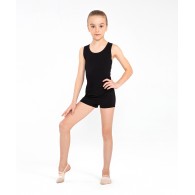 Купальник гимнастический Eva, без рукавов, хлопок, черный, детский